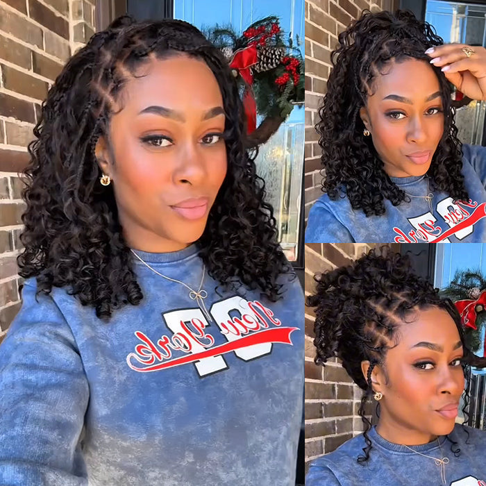 ✨ Glueless HD Lace Boho Braids Human Hair Wig – Natural Goddess Curls