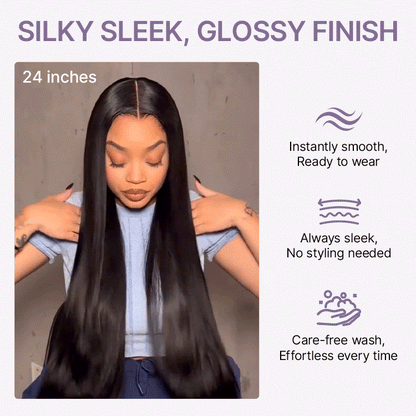 Final Hours – Up to 79% Off🌷💥Straight HD Transparent Lace Front Wigs Human Hair