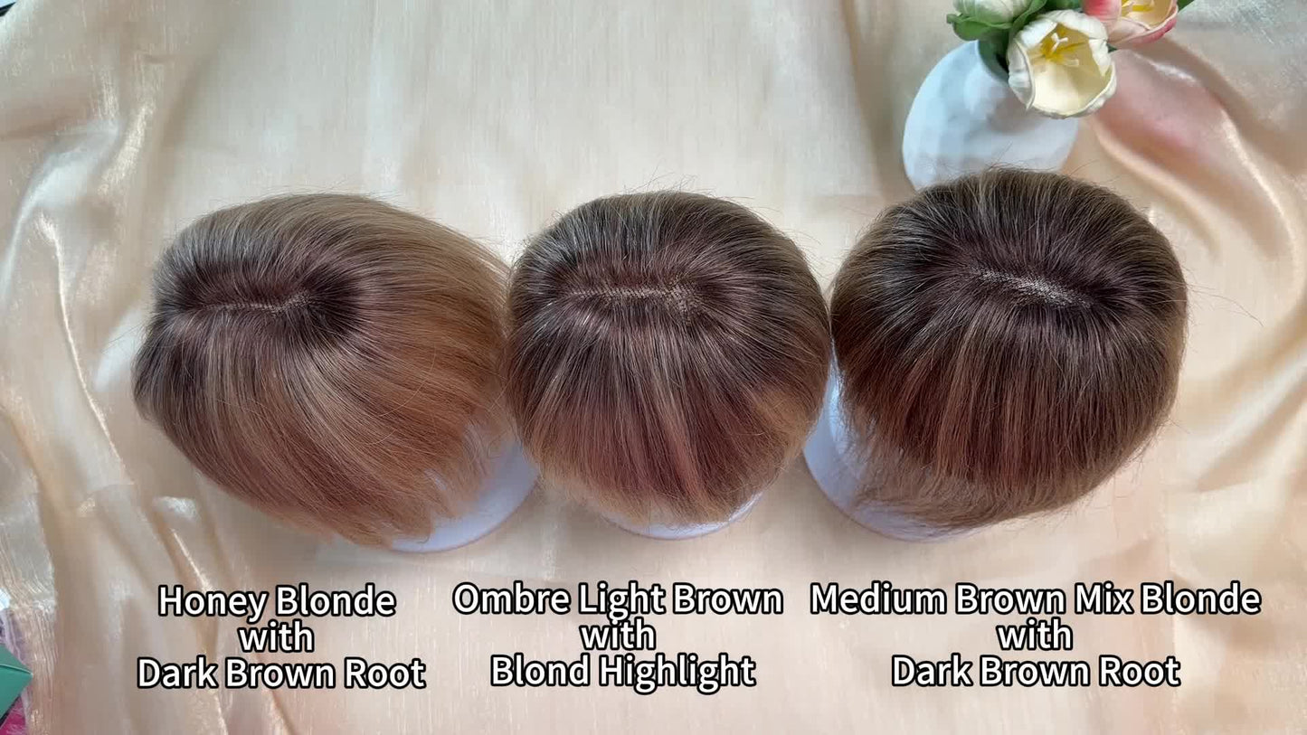 🔥Final Hours—Up to 85% Off🔥Human Hair Topper with Bangs | Hair Piece for Thinning Hair