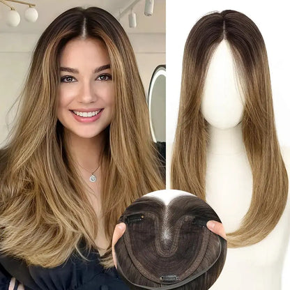 ☀️ Hot Weather? Try This Breathable Hair Solution-Natural-Looking Hair Topper for Women