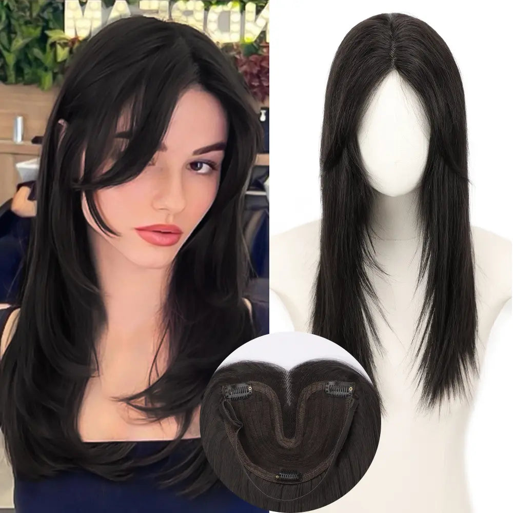 ☀️ Hot Weather? Try This Breathable Hair Solution-Natural-Looking Hair Topper for Women