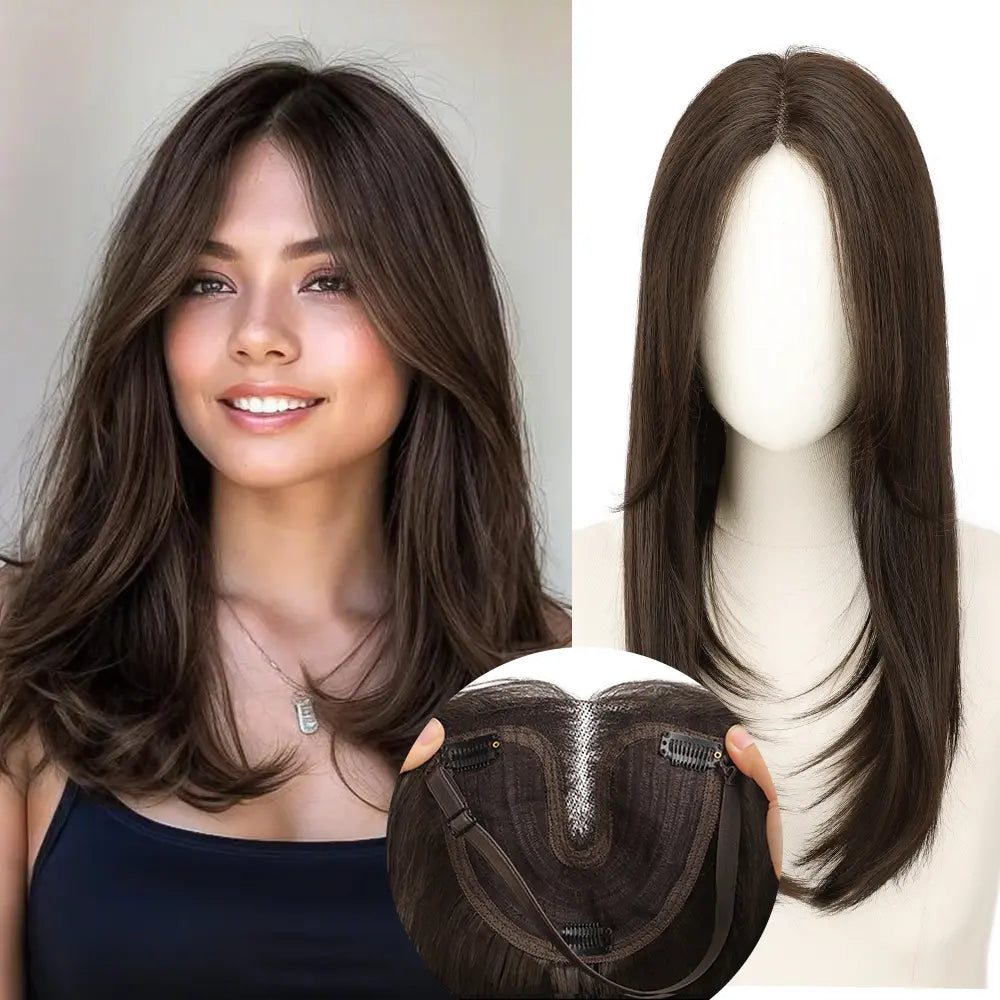 ☀️ Hot Weather? Try This Breathable Hair Solution-Natural-Looking Hair Topper for Women