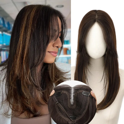 ☀️ Hot Weather? Try This Breathable Hair Solution-Natural-Looking Hair Topper for Women