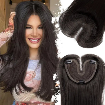 ☀️ Hot Weather? Try This Breathable Hair Solution-Natural-Looking Hair Topper for Women