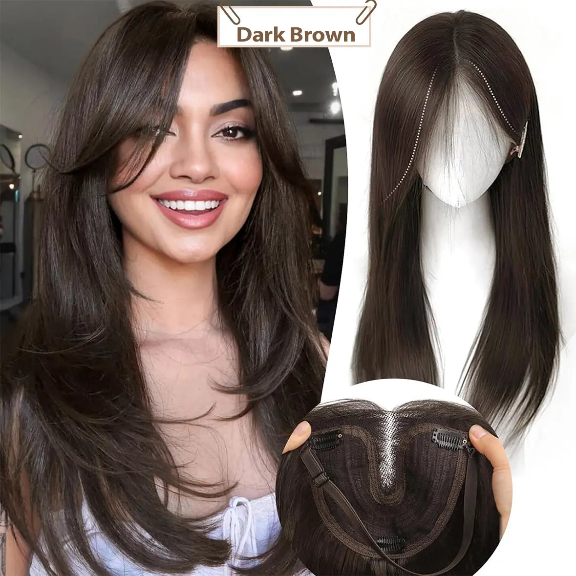 ☀️ Hot Weather? Try This Breathable Hair Solution-Natural-Looking Hair Topper for Women