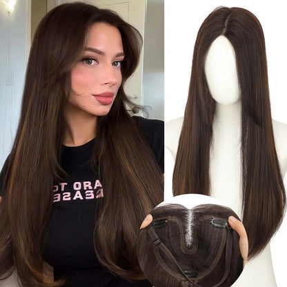 ☀️ Hot Weather? Try This Breathable Hair Solution-Natural-Looking Hair Topper for Women