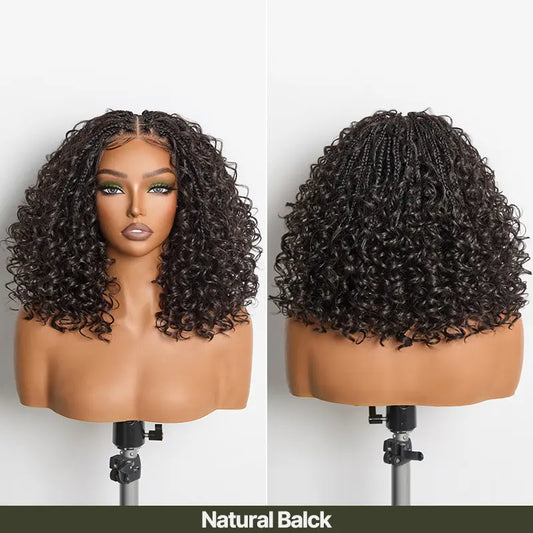 ✨Glueless Boho Braids Water Wave Wig