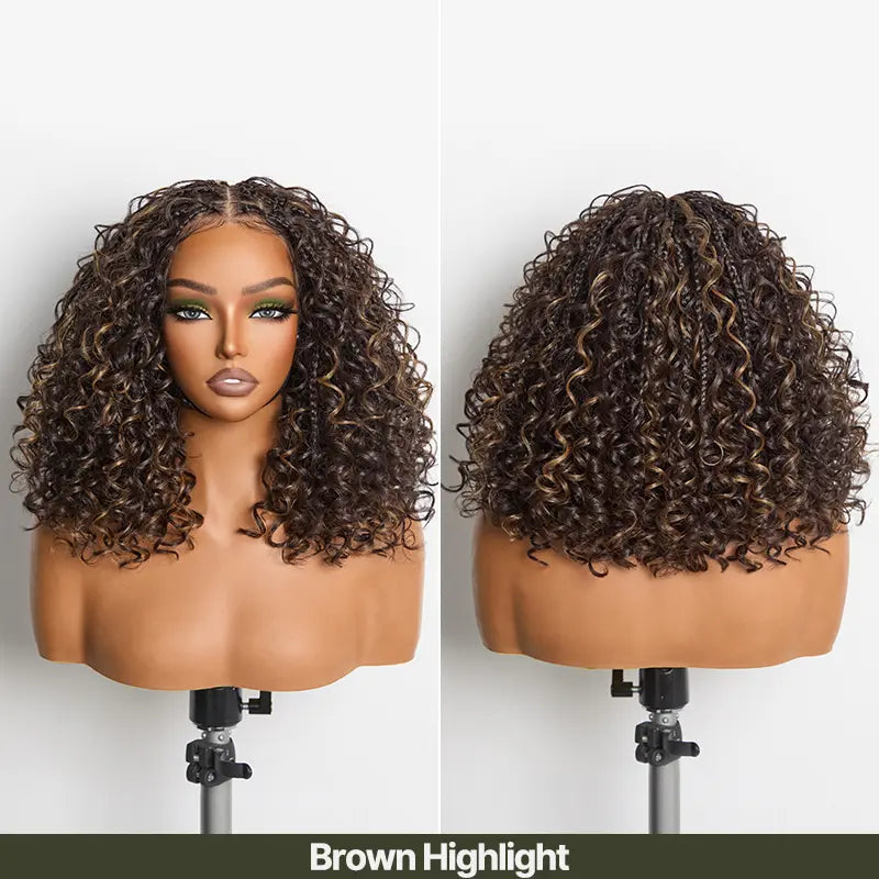 ✨Glueless Boho Braids Water Wave Wig