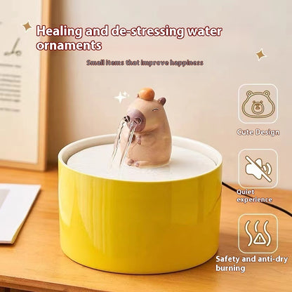 Capabala Flowing Water Ornaments Pet Ceramic Water Fountain