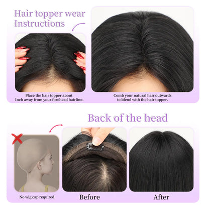 ☀️ Hot Weather? Try This Breathable Hair Solution-Natural-Looking Hair Topper for Women