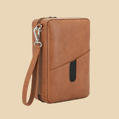 Portable Leather Cigar Humidor Case
