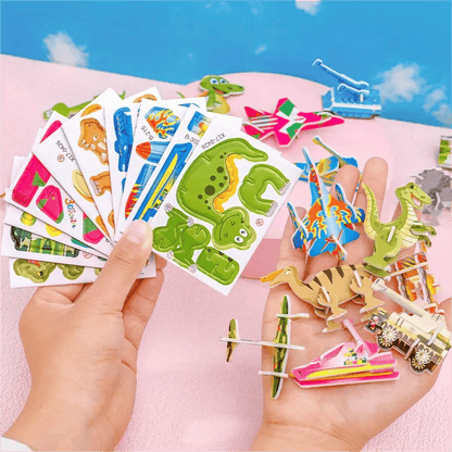 🦖 50% OFF! 🧩 EDUCATIONAL 3D PUZZLE - 50-Piece Cartoon Dinosaur Set with Vibrant Colors, Develops Creativity & Spatial Thinking for Ages 4+ 🎨✨