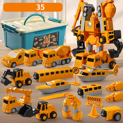 🎁🔥Limited Time 50% Off💓👦Magnetic Transform Engineering Car Assembled Toys