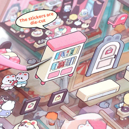 Cute 3D Miniature House Scene Stickers
