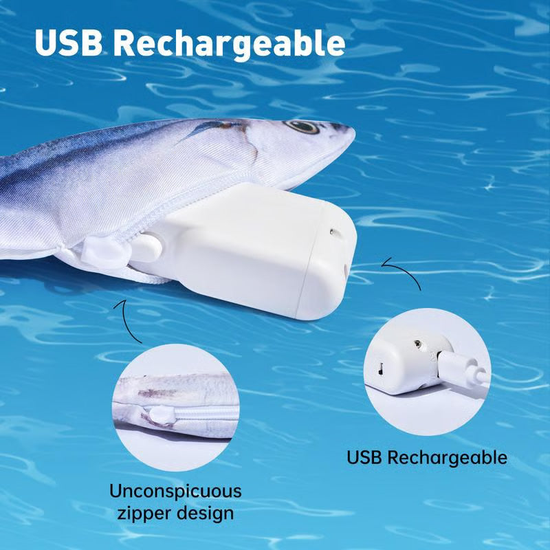 📢📢50%  OFF !! ⏰Realistic Hopping Fish Toy for Cat
