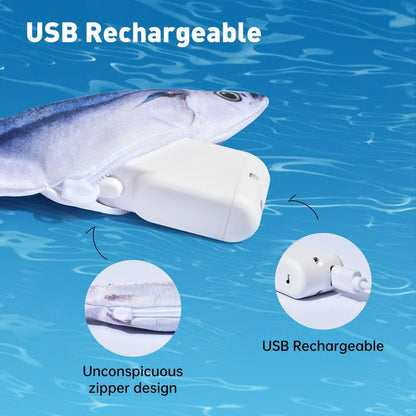 📢📢50%  OFF !! ⏰Realistic Hopping Fish Toy for Cat